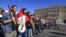 Protesters shout slogans in front of the Parliament in Athens on Nov. 6, 2012. 