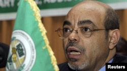 Ethiopia's Prime Minister Meles Zenawi in Addis Ababa, January 27, 2012. 