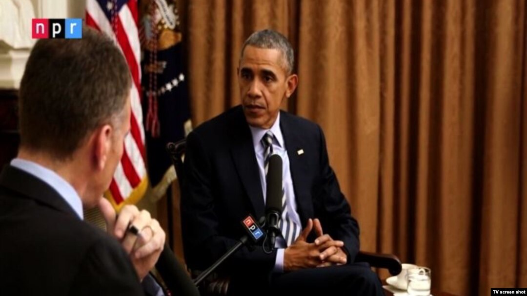 Američki predsednik Barak Obama tokom intervjua za NPR, 21. decembar 2015.