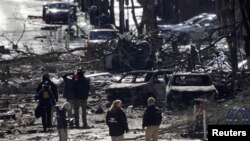 Los estragos de la explosión son evidentes en esta foto tomada en Nashville, Tennessee, el 26 de diciembre de 2020.