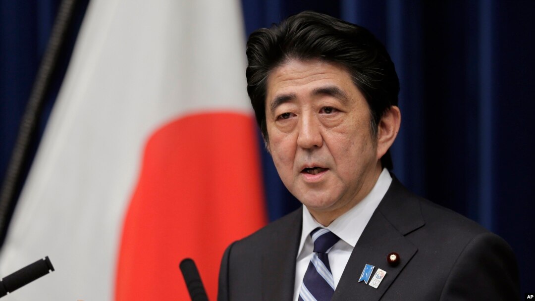 Perdana Menteri Jepang Shinzo Abe dalam Konferensi Pers terkait Kemitraan Trans-Pasifik (TPP) di Tokyo (15/3).