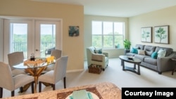 Senior apartments as advertised on the website of retirement living community Ashby Ponds in Loudoun County, Virginia.