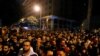 Demonstrators gather during a protest over the deteriorating economic situation in Beirut, Lebanon, Oct. 17, 2019. 