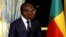 French President Emmanuel Macron and President Patrice Talon of Benin hold a joint press conference after a meeting at the Elysee Palace in Paris, France, March 5, 2018.  