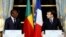 FILE: French President Emmanuel Macron and President Patrice Talon of Benin hold a joint press conference after a meeting at the Elysee Palace in Paris, France, 3.5.2018
