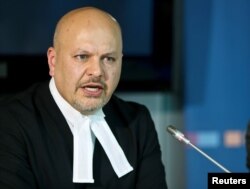 FILE PHOTO: Defense counsel Karim Khan appears before a trial at the International Criminal Court in The Hague on Sept. 9, 2013.