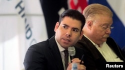 FILE PHOTO: Laureano Ortega, executive of PRONicaragua, speaks during the presentation of the feasibility studies on the construction of the Grand Interoceanic Canal, in Managua