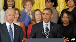 President Barack Obama in the East Room of the White House urges Congress to take action on measures to protect children from gun violence, March 28, 2013.