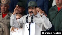 FILE - Venezuela's President Nicolas Maduro speaks in Caracas.