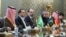 This handout picture provided by the Iranian presidency shows (L to R) Saudi Arabia's Defence Minister Prince Khalid bin Salman Al-Saud, Pakistan's army chief General Syed Asim Munir, and Turkey's intelligence chief Ibrahim Kalin during their meeting