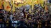 Supporters of the former president of Iraq's Kurdistan region, Masoud Barzani, rally ahead of regional elections, in Irbil, Iraq, Sept. 25, 2018.