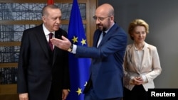 Cumhurbaşkanı Recep Tayyip Erdoğan ve Avrupa Konseyi Başkanı Charles Michel