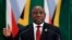 Le président sud-africain, Cyril Ramaphosa, lors d'une conférence de presse à l'issue du sommet des BRICS à Johannesburg, le 27 juillet 2018.