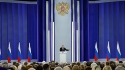 Rusya Cumhurbaşkanı Vladimir Putin Moskova'da kalabalık bir gruba hitaba etti. 