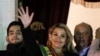 Bolivian Senator Jeanine Anez gestures after she declared herself as interim President of Bolivia, at the balcony of the Presidential Palace, in La Paz, Bolivia, Nov. 12, 2019. 