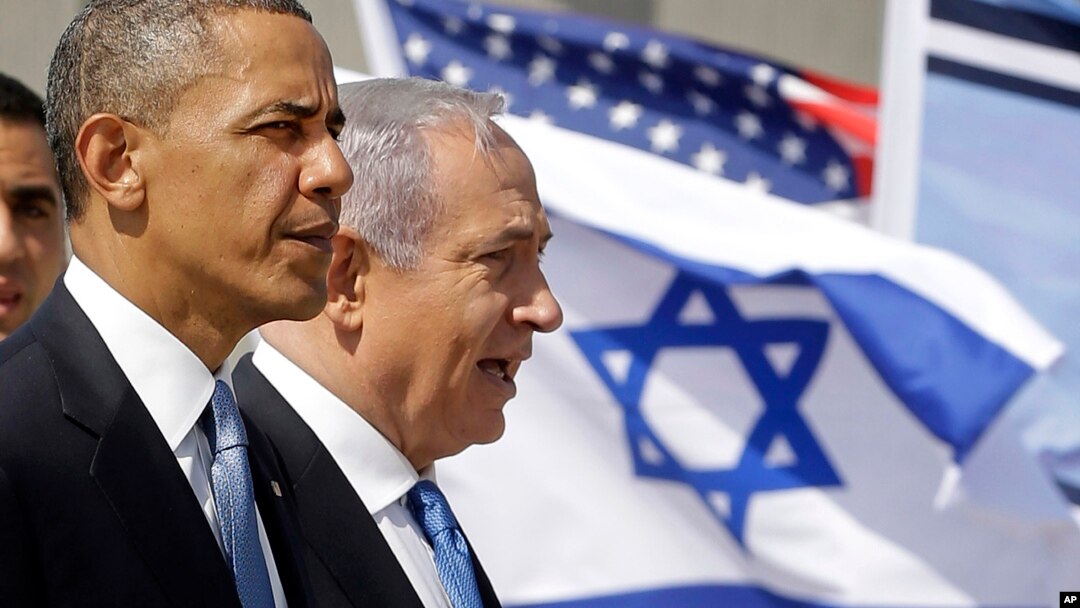 Prezident Obama Isroil bosh vaziri Benyamin Netanyaxu bilan Tel-Aviv aeroprotida, Isroil 20-mart, 2013-yil