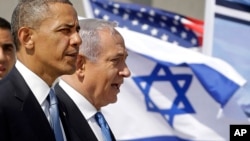 Prezident Obama Isroil bosh vaziri Benyamin Netanyaxu bilan Tel-Aviv aeroprotida, Isroil 20-mart, 2013-yil