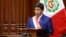 El presidente de Perú, Pedro Castillo, al pronunciar su discurso a la nación, en Lima, Perú, el 28 de julio de 2022.