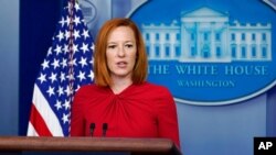 White House press secretary Jen Psaki speaks during the daily briefing at the White House in Washington, July 19, 2021.