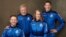 Aktor William Shatner (kedua dari kiri) berpose bersama dengan Chris Boshuizen (kiri), Audrey Powers (kedua dari kanan) dan Glen de Vries. Mereka terbang menuju luar angkasa dengan pesawat milik perusahaan Blue Origin pada 13 Oktober 2021. (Foto: Blue Origin via AP)