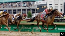 Joel Rosario rides Orb during the 139th Kentucky Derby at Churchill Downs, May 4, 2013, in Louisville, Ky. 