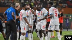 Basani ba RDC bazali komela mayi na match na Sudan na match ya phase finale ya CAN 2024 na stade Felix Houpouet-Boigny na Abidjan, 10 sanza ya mibale 2024. (Photo by Sia KAMBOU / AFP)