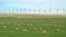 A wind farm generates electricity near bales of hay in the foothills of the Rocky Mountains near the town of Pincher Creek, Alberta, Canada, Sep.27, 2010. 