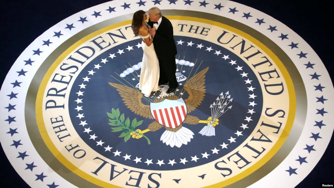 U.S. President Donald Trump and first lady Melania Trump attend the Commander in Chief/Salute to Armed Forces Ball in honor of his inauguration in Washington, Jan. 20, 2017.