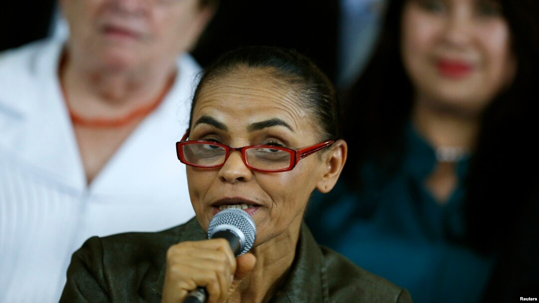 Brazilian politician Marina Silva speaks during a campaign event in Brasilia August 20, 2014.
