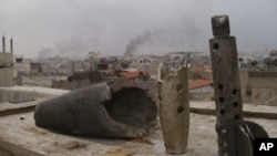 정부군과 반군 사이의 교전이 벌어진 다마스쿠스 외곽지역