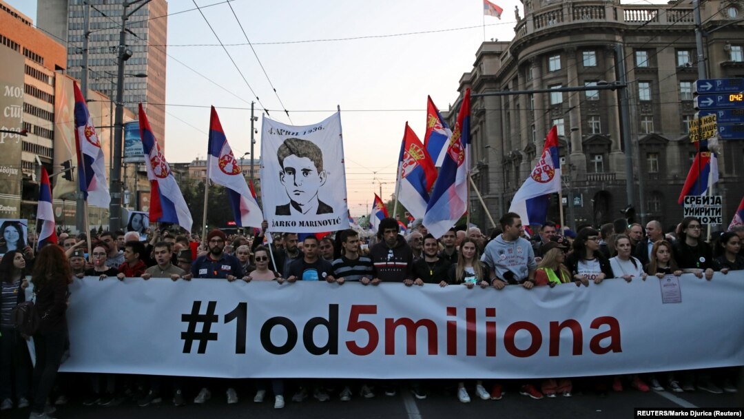 Protest "1 od 5 miliona" u Beogradu, foto Reuters, Marko Đurica