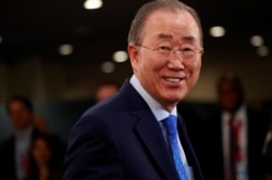 FILE - Former United Nations Secretary General Ban Ki-moon in New York, September 24, 2019.