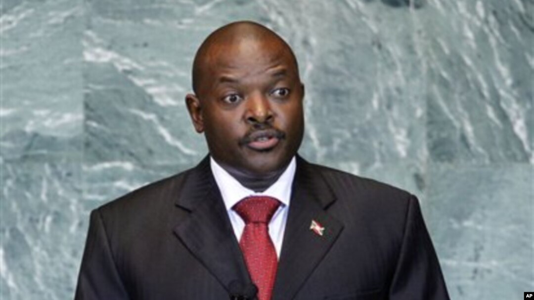 FILE - President Pierre Nkurunziza of Burundi addresses the 66th session of the United Nations General Assembly.