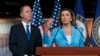 FILE - Speaker of the House Nancy Pelosi is joined by House Intelligence Committee Chairman Adam Schiff at a news conference as House Democrats move ahead in the impeachment inquiry of President Donald Trump, at the Capitol, in Washington, Oct. 2, 2019. 