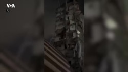 یک ساختمان مورد اصابت در حمله اسرائیل به مواضع و مقامات جمهوری اسلامی در ایران
