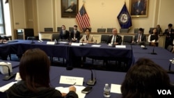 29일 미 의회에서 영김 의원 주최로 열린 탈북민 대표단 원탁회의가 진행되고 있다.