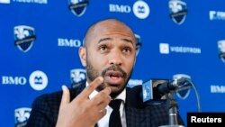 Thierry Henry lors de sa présentation à Montreal, Canada, le 18 novembre 2019