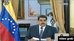 El presidente de Venezuela, Nicolás Maduro, hablando en cadena nacional de radio y televisión, el jueves 29 de noviembre de 2018. Foto: Captura de pantalla.