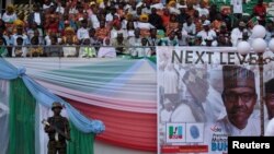 Lancement de la campagne électorale du président sortant Muhammadu Buhari, à Uyo, au Nigeria, le 28 décembre 2018.