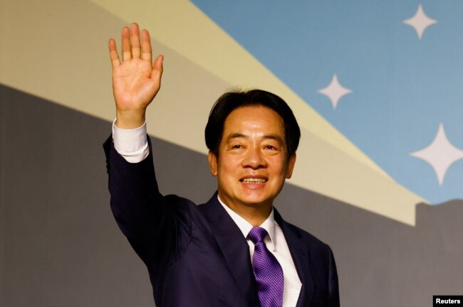 Taiwan President-elect Lai Ching-te, of Democratic Progressive Party's (DPP), holds a press conference, following the victory in the presidential elections, in Taipei, Taiwan January 13, 2024.