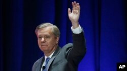 Republican presidential candidate, Senator Lindsey Graham, seen in this file photo from Nov. 13, 2015, dropped out of the 2016 Republican presidential contest Monday, acknowledging that he was winning little political support.