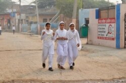 Girls in Mewat district are married young and are not allowed to be seen or work with men. (Anjana Pasricha/VOA)