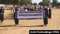 Grogne des victimes de l'ancien président tchadien Hissène Habré, au Tchad, le 18 novembre 2018. 