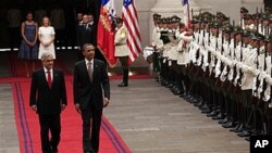 ພິທີຮັບຕ້ອນທ່ານ Obama ຢ່າງເປັນທາງການທີ່ Chile