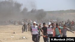 Imyigaragamvyo Yiyamiriza iyugururwa rya Ambasade y'Amerika i Yerusalemu yavuyemwo Ubwicanyi. Gaza, Itariki 14/05/2018.