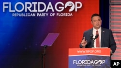 Predsedavajući Republikanske partije Floride Kristijan Zigler na skupu u Kisimiju, 4. novembra 2023. 