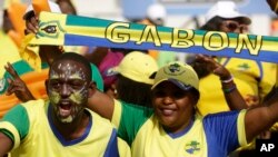 Les supporters de l’équipe gabonaise lors du match Gabon-Burkina Faso du groupe A de la CAN 2017, au stage de l’Amitié, Libreville, Gabon, 18 janvier 2017.