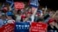 FILE - Supporters of Republican presidential candidate Donald Trump cheer as he arrives to a campaign rally, Sept. 17, 2016, in Colorado Springs, Colo. 
