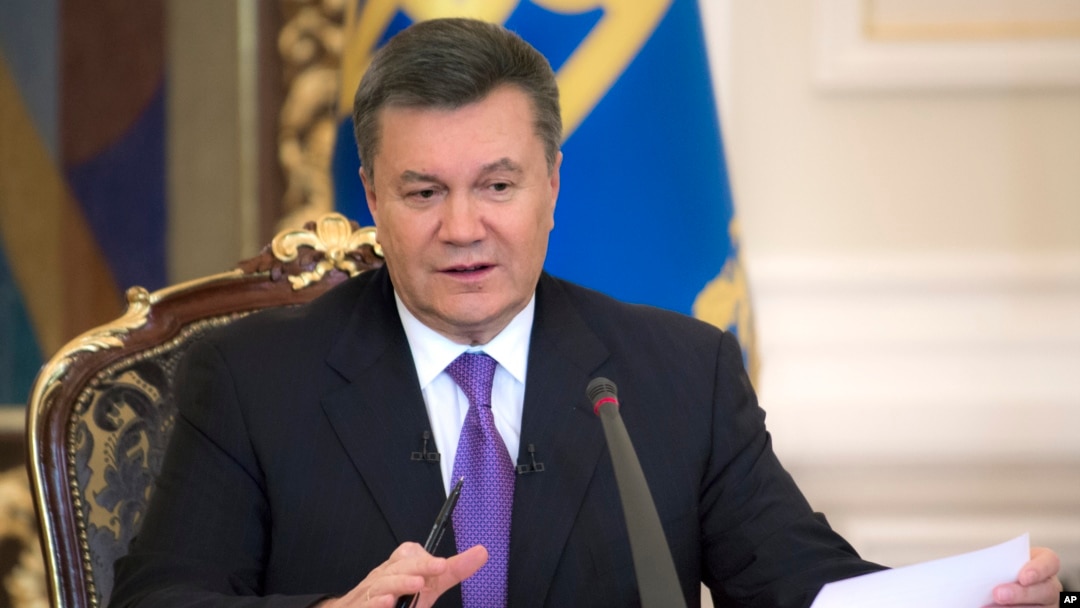 Predsednik Ukrajine Viktor Janukovič govori na konferenciji za novinare u Kijevu