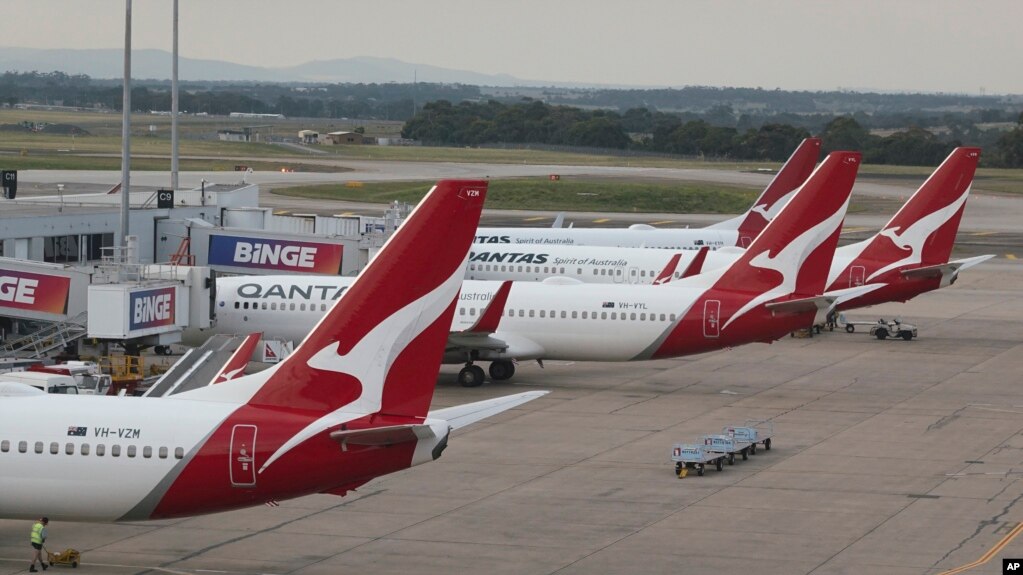 澳大利亚航空公司的客机。（资料照片）(photo:VOA)